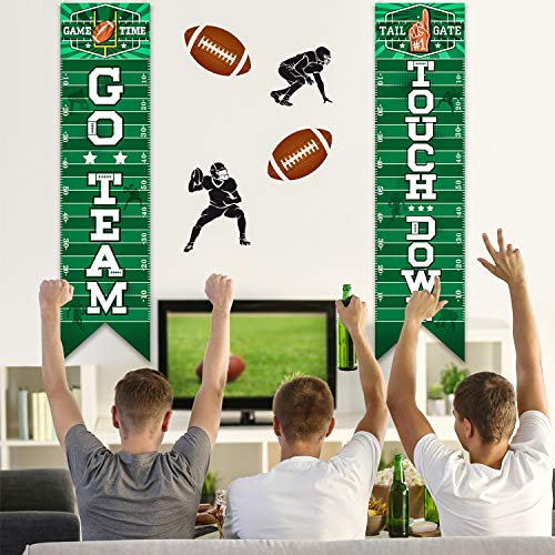 Football Decorations Football Sign Wall Pennant Banner Football Porch Sign Welcome Banner for Sport Theme Party Football Parade Decoration Game Time Festival Banner Party Accessory (Green, 47.2 x 11.8