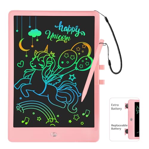 PYTTUR LCD Writing Tablet for Kids 10 Inch Colorful Toddler Doodle Board Drawing Tablet Reusable Electronic Drawing Pads Educational and Learning Toy Gift for 3-8 Years Old Boy and Girls
