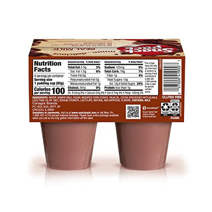 Snack Pack Chocolate Pudding Cups, 3.25 ounce, 4 count (Pack of 1)