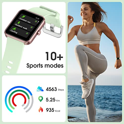 Pautios Smart Watch, Fitness Tracker with Blood Oxygen and Heart Rate Monitor, Step Counter, IP68 Waterproof Pedometer Watch, 42mm Fitness Watch for Women Men, Smartwatch Compatible with Android iOS