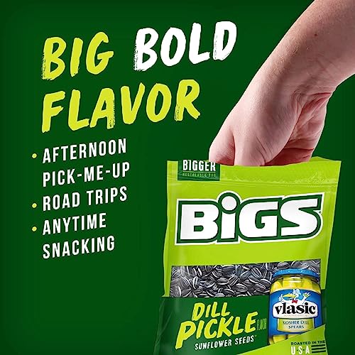 BIGS Sunflower Seeds | Keto Friendly Low Carb On The Go Snack | USA Roasted - Do Flavor Bigger (Vlasic Dill Pickle Spears Sunflower Seed - 2 Bags)