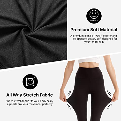 SINOPHANT High Waisted Leggings for Women - Full Length & Capri Buttery Soft Yoga Pants for Workout Athletic(Full Black,S-M)