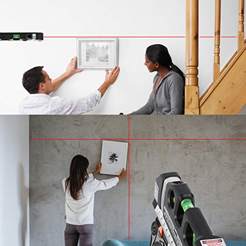 Laser Level Line Tool, Multipurpose Laser Level Kit Standard Cross Line Laser level Laser Line leveler Beam Tool with Metric Rulers 8ft/2.5M for Picture Hanging cabinets Tile Walls by AikTryee.