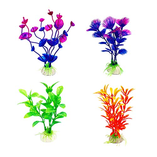 CousDUoBe Artificial Aquatic Plants 11 Pcs Small Aquarium Plants Artificial Fish Tank Decorations，Used for Household and Office Aquarium Simulation Plastic Hydroponic Plants