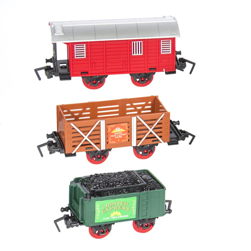 Best Choice Products Kids Classic Electric Railway Train Car Track Play Set Toy w/ Music, Lights