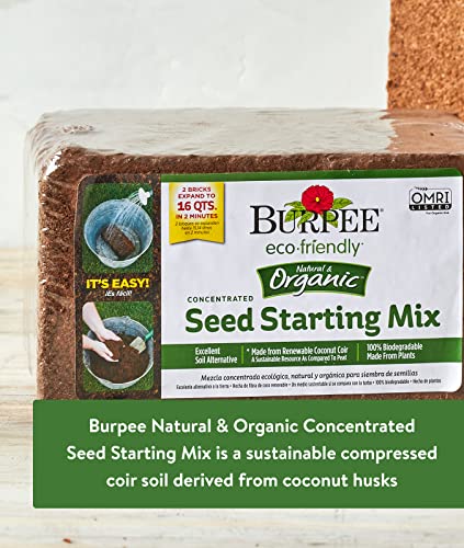 Burpee Organic Coconut Coir Concentrated Seed Starting Mix, 16 Quart