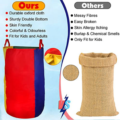 CWLAKON Outdoor Games, Potato Sack Race Bags for Kids Adults, Egg Spoon Relay Race, 3 Legged Race Bands, Birthday Party, Field Day Family Reunion Carnival Outside Yard Lawn Easter Games