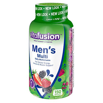 vitafusion Adult Gummy Vitamins for Men, Berry Flavored Daily Multivitamins for Men With Vitamins A, C, D, E, B6 and B12, America’s Number 1 Gummy Vitamin Brand, 75 Day Supply, 150 Count