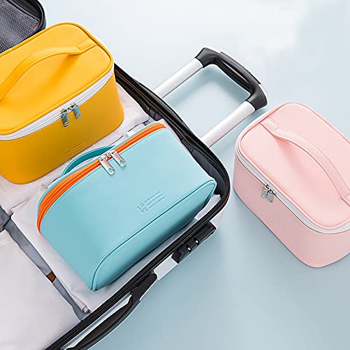 Makeup Bag Cosmetic Bags Small for Women Ladies Zipper Pouch Makeup Organizer Waterproof Cute (Cyan Blue)