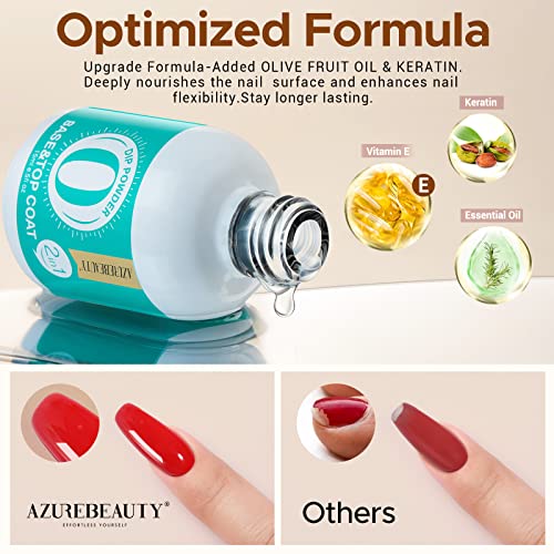 2 in 1 Dip Powder Base & Top Coat with Activator Dip Powder Liquid Set for Dipping Powder Nail Kit,0.5oz/Bottle,Fast Dry,No Nail Lamp Needed