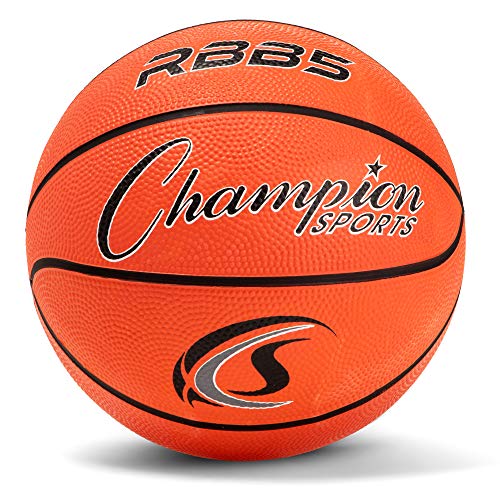 Champion Sports Rubber Mini , Heavy Duty - Pro-Style Basketballs, Premium Basketball Equipment, Indoor Outdoor - Physical Education Supplies (Size 3, Orange)