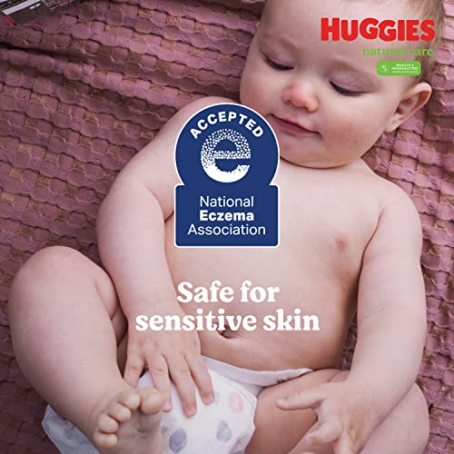 Huggies Natural Care Sensitive Baby Wipes, Unscented, Hypoallergenic, 99% Purified Water, 12 Flip-Top Packs (768 Wipes Total)