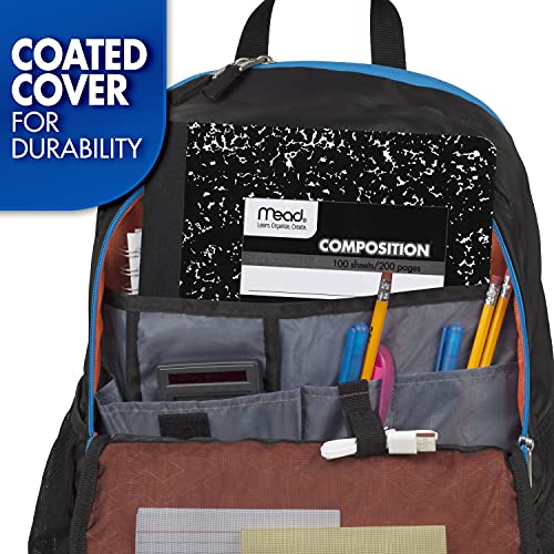 Mead Composition Notebooks, 3 Pack, College Ruled Paper, 9-3/4" x 7-1/2", 100 Sheets per Comp Book, Black Marble (38111)