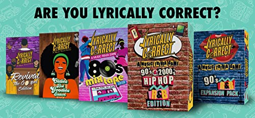 Lyrically Correct 90's and 2000's Hip Hop and R & B Music Trivia Card Game |Multi-Generational Family Gatherings, Adult Game Night and Fun Trivia