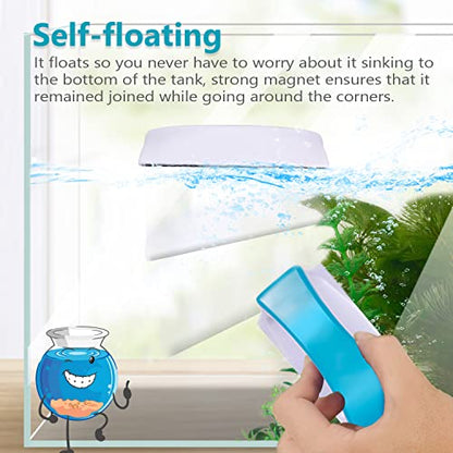 Neptonion Magnetic Aquarium Fish Tank Glass Algae scrapers Glass Cleaner Scrubber Clean Brush [Floating,Scratch-Free,Non-Slip,magnetizing]