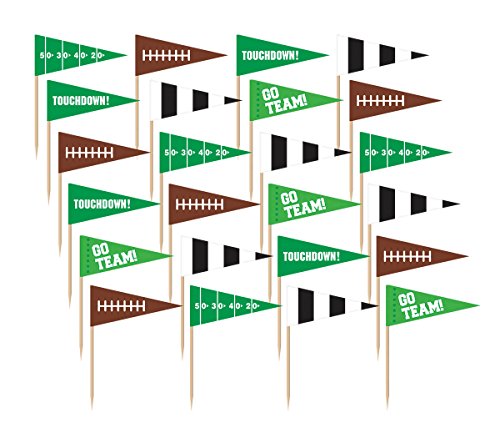 Amscan Football Flag Picks - 2 1/2', 36 Pcs