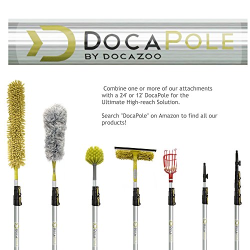 DocaPole Microfiber Flex-and-Stay Ceiling Fan Duster with Removable Microfiber Chenille Dusting Cloth; Use by Hand or Attach to DocaPole Telescopic Extension Pole (Pole Not Included)