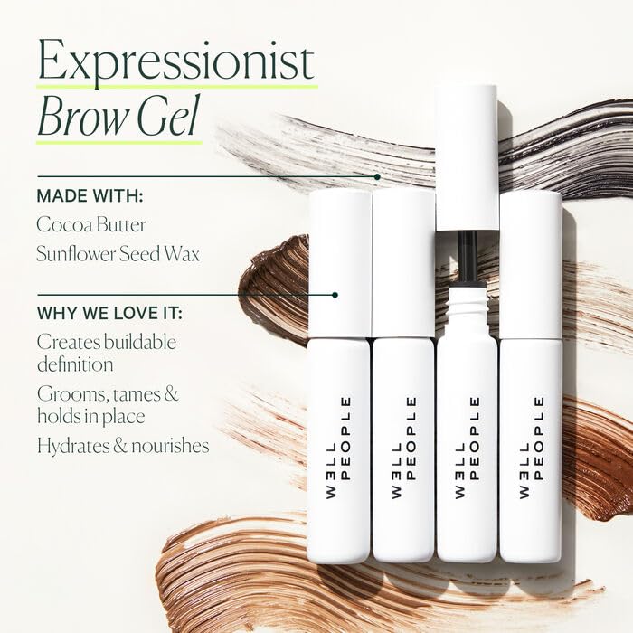 Well People Expressionist Brow Gel, Conditioning Gel For Thickening & Filling In Brows, Creates Fuller-looking Brows, Vegan & Cruelty-free, Black