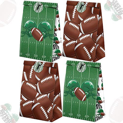 24 Pack Football Party Candy Favor Bags with Stickers, Football Goodie Gift Treat Bags Football Themed Birthday Party Supplies