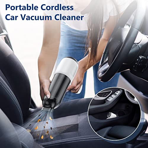 Fanisic Mini Vacuum, Wireless Handheld Car Vacuum Cleaner Rechargeable, 8000PA Strong Suction, 3 in1 Dust Buster & Air Blower & Hand Pump, Dry Use for Car, Keyboard, Inflate/Deflate Swim Ring