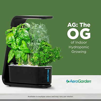 AeroGarden Sprout with Gourmet Herbs Seed Pod Kit - Hydroponic Indoor Garden, Black