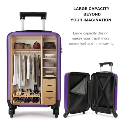 Kono Carry on Suitcase 19 Inch Hardside Carry on Luggage Small Suitcase with Spinner Wheels Lightweight Rolling Cabin Suitcase for Airplanes Travel