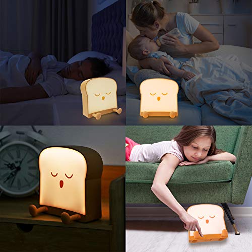 QANYI Cool Toast Bread Night lamp,Cool Desk Lamp Gifts for Women Teen Girls,Cool Table Light Adults Men Christmas and Graduation Gifts Ideas for Her Sister Best Friend