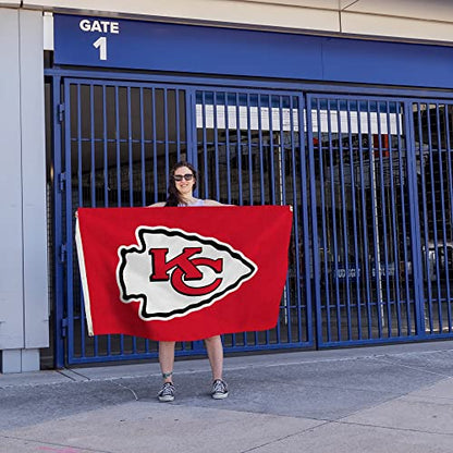 Rico Industries NFL Kansas City Chiefs 3-Foot by 5-Foot Single Sided Banner Flag with Grommets