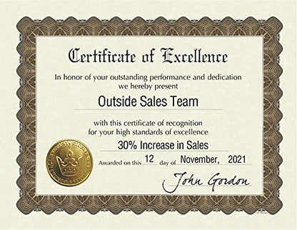 Great Papers! Certificate of Excellence, Pre-Printed, Gold Foil, Embossed, 8.5" x 11", 6 Count (930600)