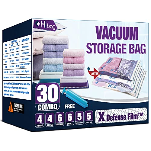 Vacuum Storage Bags, 30-Pack Space Saver Vacuum Storage Bags, Vacuum Sealed Bags for Clothing, Clothes, Comforters and Blankets (30C)