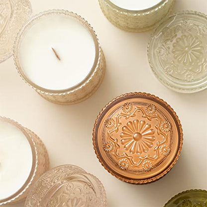 LA JOLIE MUSE Sandalwood Candles, Wood Wick Candle, Sandalwood & Patchouli Candle, Natural Soy Candle, Large Candle for Home Scented, Gift Candle for Women & Men