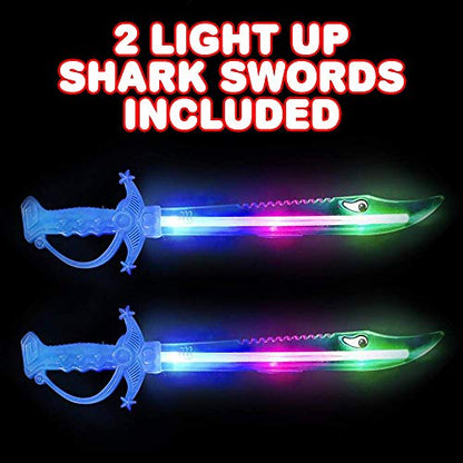 ArtCreativity Light Up Shark Sword for Kids - Halloween Dress-Up Toy Sword with Flashing LED Lights - Best Birthday Gift for Boys and Girls Ages 3, 4, 5, 6, 7, 8