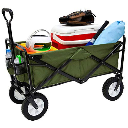 Mac Sports Folding Steel Frame Garden Utility Wagon Cart, Green (for Parts)