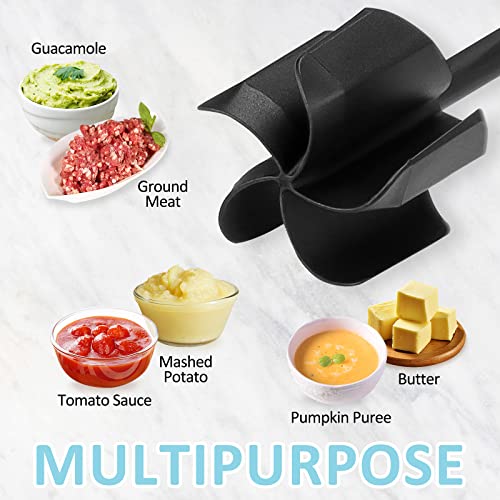 Ourokhome Potato Masher Meat Smasher, Heat Resistant Ground Beef Chopper, Multifunction Kitchen Gadgets for Hamburger Meat, Ground Turkey, Berries, Tomato, Egg Salad and More, Teal