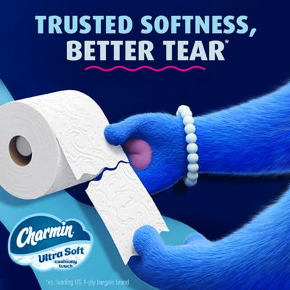 Charmin Ultra Soft Cushiony Touch Toilet Paper, 18 Family Mega Rolls = 90 Regular Rolls (Packaging May Vary)