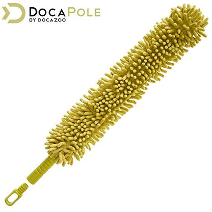 DocaPole Microfiber Flex-and-Stay Ceiling Fan Duster with Removable Microfiber Chenille Dusting Cloth; Use by Hand or Attach to DocaPole Telescopic Extension Pole (Pole Not Included)