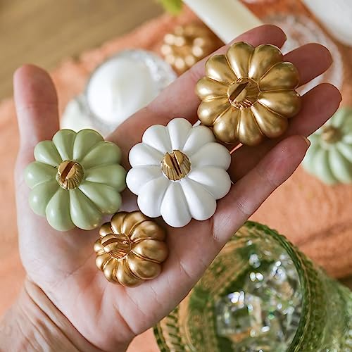 Kate Aspen Fall Decor Mini Green Pumpkin Place Card Holder (Set of 6), Place Settings, Perfect for Thanksgiving Table Decor, Fall Themed Weddings, Bridal Brunches