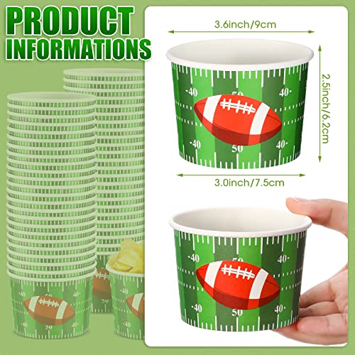 CHENGU Football Snack Bowl Paper Game Day Football Bowls Party Supplies Football Ball Serving Bowl Paper Cups Disposable Paper Bucket for Football Tailgate Dinner Sports Event(48 Pieces)