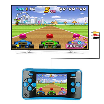 Portable Handheld Games for Kids 2.5" LCD Screen Game TV Output Arcade Gaming Player System Built in 182 Classic Retro Video Games Birthday for Your Boys Girls (Blue)