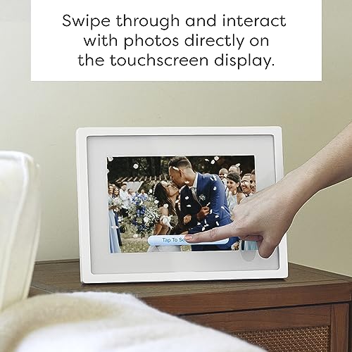 Skylight Digital Picture Frame: WiFi Enabled with Load from Phone Capability, Touch Screen Digital Photo Frame Display - Customizable Gift for Friends and Family - 10 Inch White