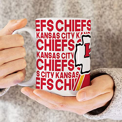 Rico Industries NFL Football Kansas City Chiefs 15 oz White Ceramic Coffee Mug