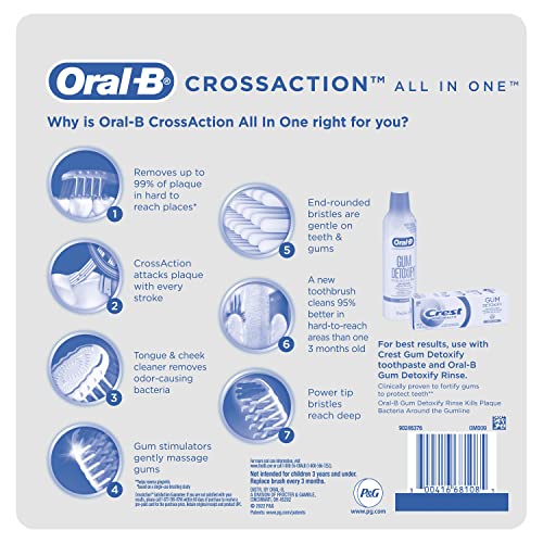 Oral-B CrossAction All In One Soft Toothbrushes, Deep Plaque Removal, 6 Count