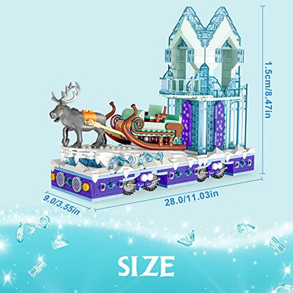 Under the Baubles Educiro Ice Princess Castle with Reindeer Sven moveable Toy Building Set for Kids, Girls, and Boys Ages 8-12,(912 Pieces) Anna-Elsa's Toys Gift Ideas