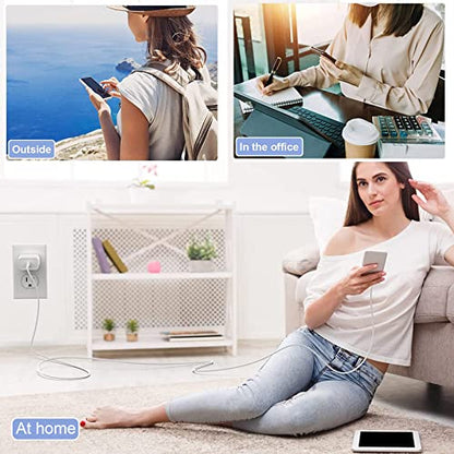 iPhone Charger 20W PD USB C Wall Fast Charger Adapter with 3Pack USB C Cable Compatible with iPhone 14/14 Pro/14 Pro Max/14 Plus/13/12/11, iPad Pro and More