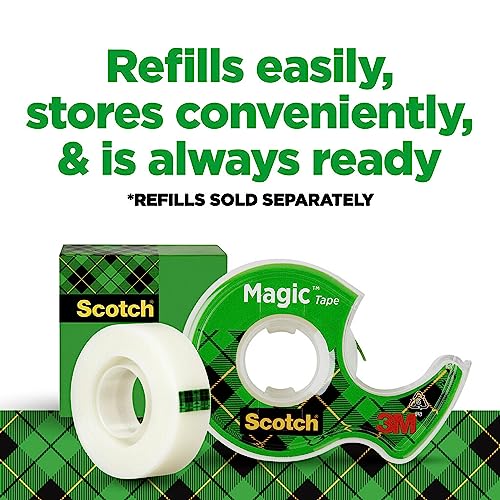 Scotch Magic Tape, Invisible, Home Office Supplies and Back to School Supplies for College and Classrooms, 6 Rolls with 6 Dispensers