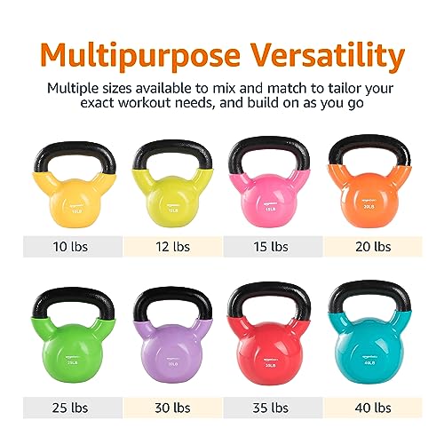 Amazon Basics Vinyl Kettlebell - 20 Pounds, Orange