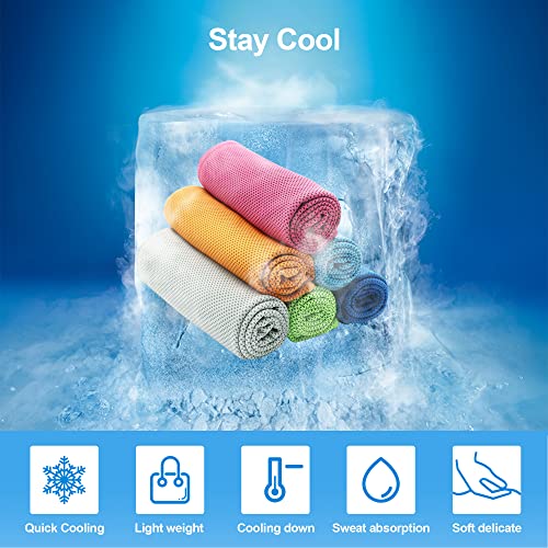 Ailawuu 6Pack Cooling Towels,Ice Towel for Neck and Face,Soft Breathable Chilly Towel,Microfiber Towel for Camping,Workout,Sports,Yoga,Golf,Gym,Fitness & More Activities