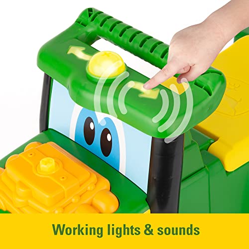 John Deere Johnny Tractor Ride On Toy with Lights and Sounds - John Deere Tractor Toys Ride On - Toddler Outdoor Toys - Ride on Toys Ages 1 Year and Up,Green, Large