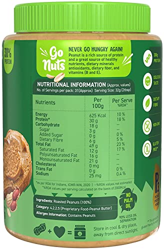 Alpino Peanut Butter Crunch 1 KG / 35 Oz | Made With 100% Roasted Peanuts | No Added Sugar | No Added Salt | No Hydrogenated Oils | 100% Non-GMO | Gluten-Free | Vegan | 35 Ounce (Unsweetened Crunch)