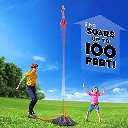 MindSprout Dino Blasters, Rocket Launcher for Kids - Launch up to 100 ft. Birthday Gift, for Boys & Girls Age 3, 4, 5, 6, 7, Years Old - Outdoor Toys, Family Fun, Dinosaur Toy, Kids Toys